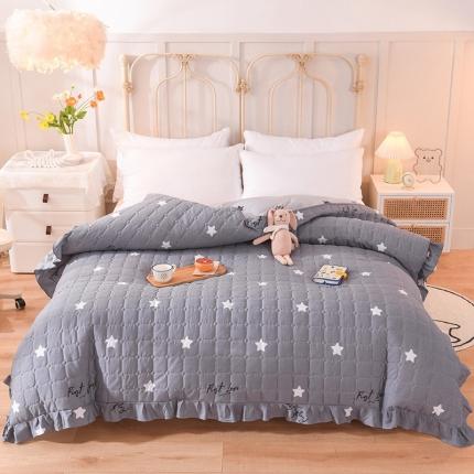 甜之梦 2025新款全棉印花夹棉抗菌被套 纯色星空
