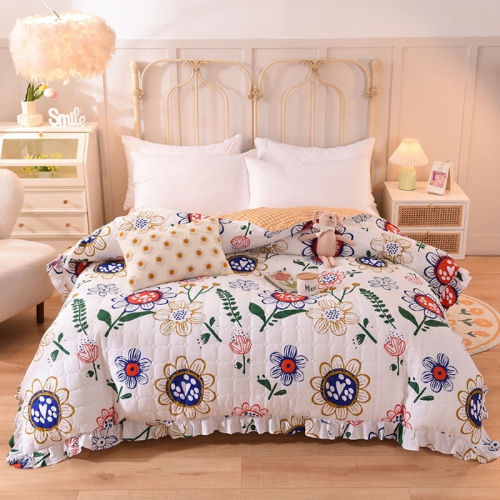 91家纺网 家纺一手货源 找家纺 甜之梦 2025新款全棉印花夹棉抗菌被套 蝶恋花