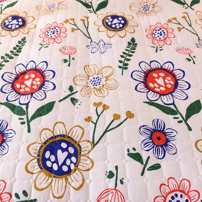 91家纺网 家纺一手货源 找家纺 甜之梦 2025新款全棉印花夹棉抗菌被套 蝶恋花