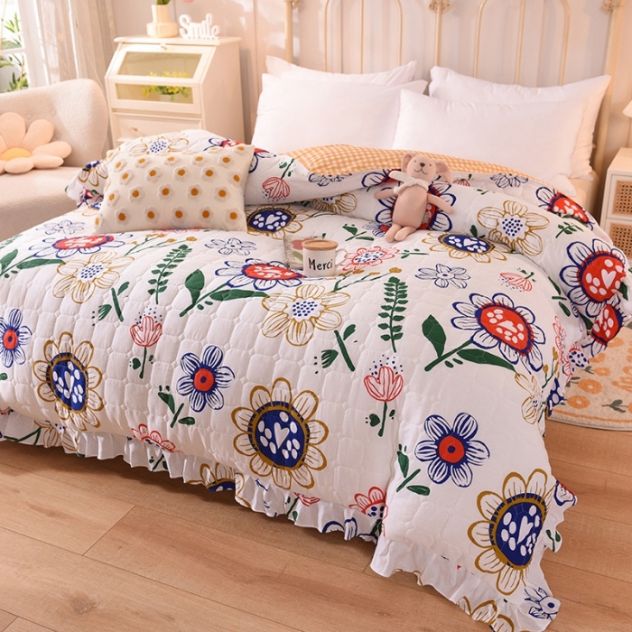 91家纺网 家纺一手货源 找家纺 甜之梦 2025新款全棉印花夹棉抗菌被套 蝶恋花