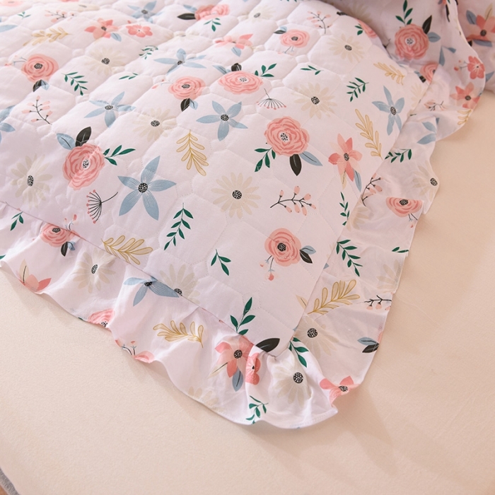 91家纺网 家纺一手货源 找家纺 甜之梦 2025新款全棉印花夹棉抗菌被套 粉红佳人