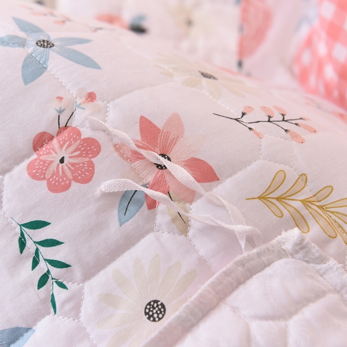 91家纺网 家纺一手货源 找家纺 甜之梦 2025新款全棉印花夹棉抗菌被套 粉红佳人