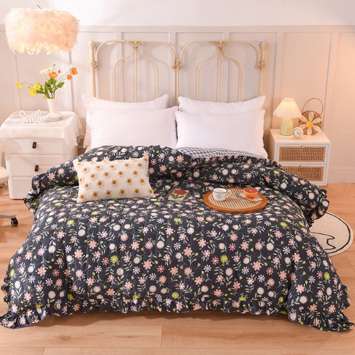 91家纺网 家纺一手货源 找家纺 甜之梦 2025新款全棉印花夹棉抗菌被套 沁园春