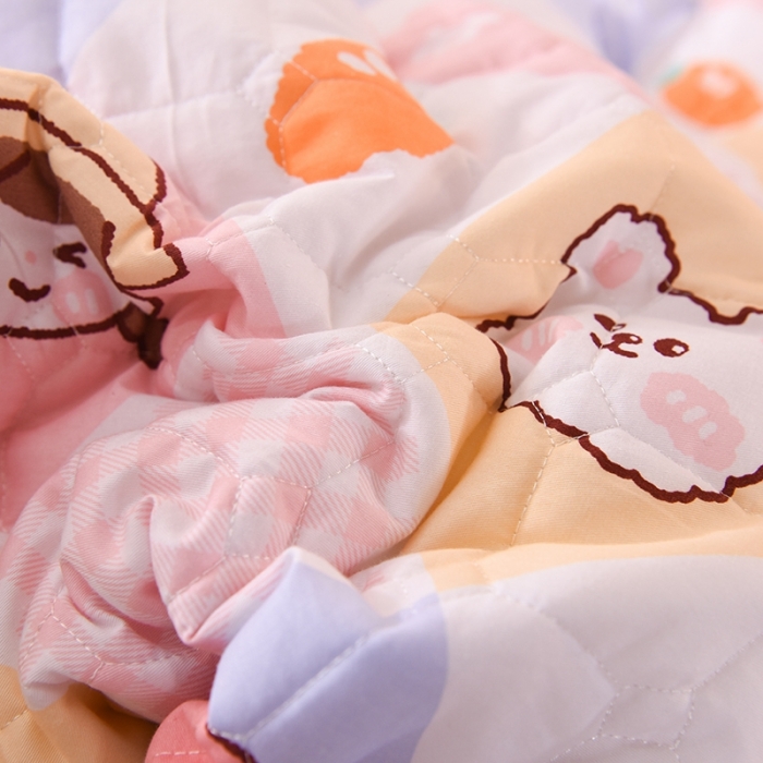 91家纺网 家纺一手货源 找家纺 甜之梦 2025新款全棉印花夹棉抗菌被套 诗雨恋人