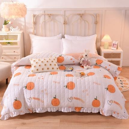 甜之梦 2025新款全棉印花夹棉抗菌被套 心想事橙