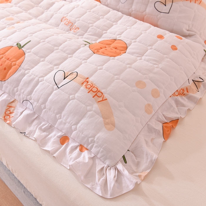 91家纺网 家纺一手货源 找家纺 甜之梦 2025新款全棉印花夹棉抗菌被套 心想事橙