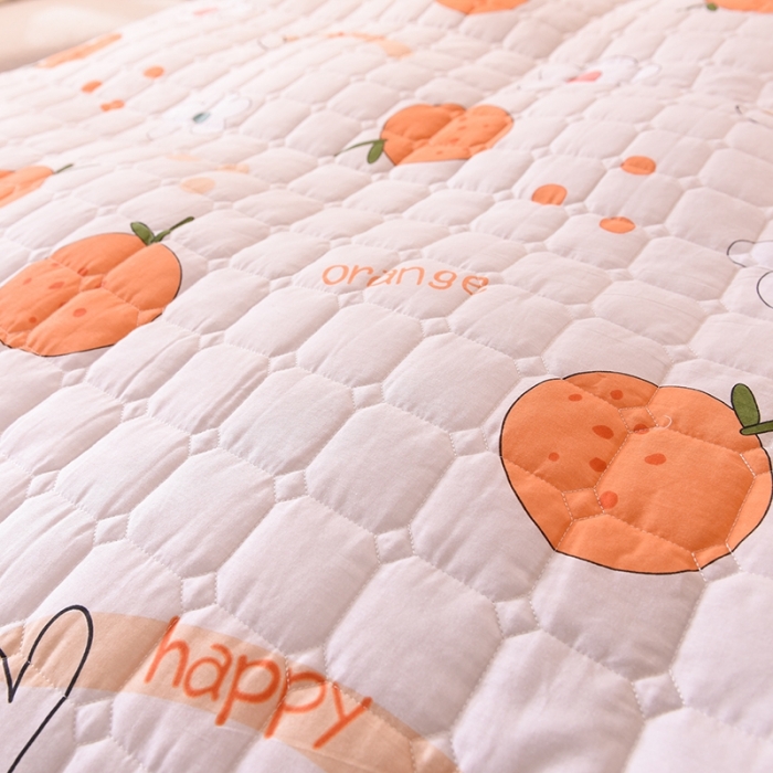 91家纺网 家纺一手货源 找家纺 甜之梦 2025新款全棉印花夹棉抗菌被套 心想事橙