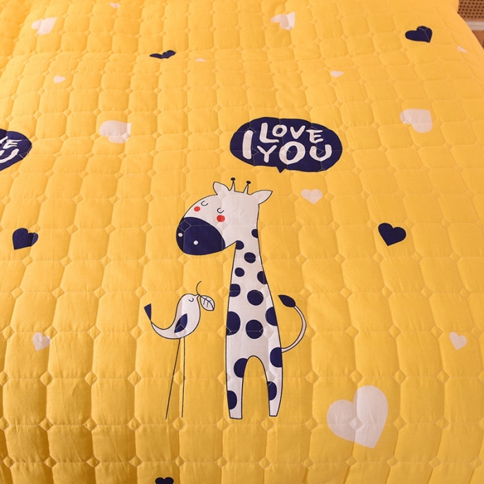 91家纺网 家纺一手货源 找家纺 甜之梦 2025新款全棉印花夹棉抗菌被套 长颈鹿多多