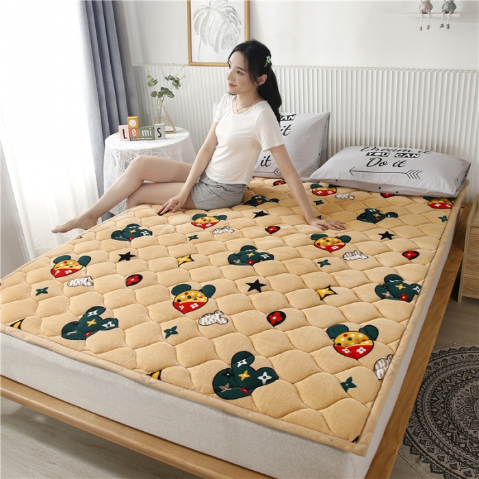 91家纺网 家纺一手货源 找家纺 东宇床垫 2022新款加厚微芙绒床垫 时尚萌奇