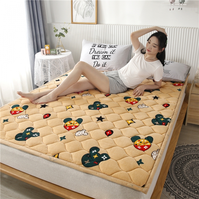 91家纺网 家纺一手货源 找家纺 东宇床垫 2022新款加厚微芙绒床垫 时尚萌奇