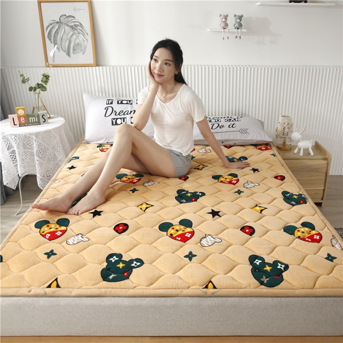 91家纺网 家纺一手货源 找家纺 东宇床垫 2022新款加厚微芙绒床垫 时尚萌奇