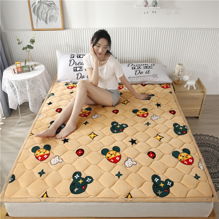 91家纺网 家纺一手货源 找家纺 东宇床垫 2022新款加厚微芙绒床垫 时尚萌奇