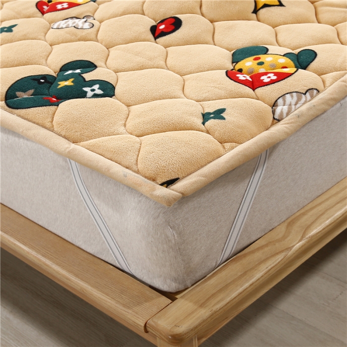 91家纺网 家纺一手货源 找家纺 东宇床垫 2022新款加厚微芙绒床垫 时尚萌奇