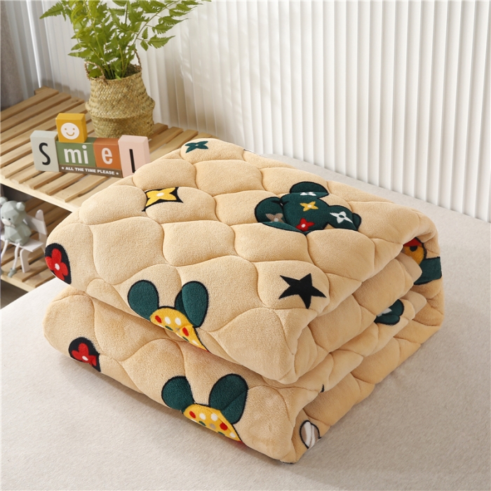 91家纺网 家纺一手货源 找家纺 东宇床垫 2022新款加厚微芙绒床垫 时尚萌奇