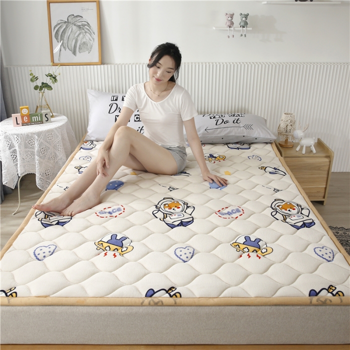 91家纺网 家纺一手货源 找家纺 东宇床垫 2022新款加厚微芙绒床垫 太空熊