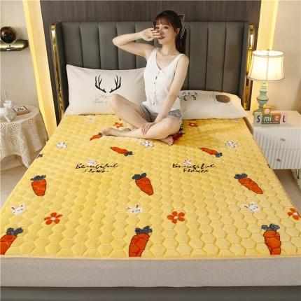 91家纺网 家纺一手货源 找家纺 东宇床垫 2022新款牛奶绒薄款床垫  萝卜