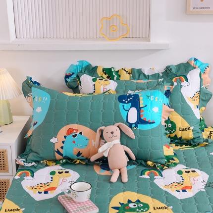 甜之梦 2025新款全棉印花夹棉抗菌枕套 恐龙派对