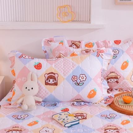 甜之梦 2025新款全棉印花夹棉抗菌枕套 诗雨恋人