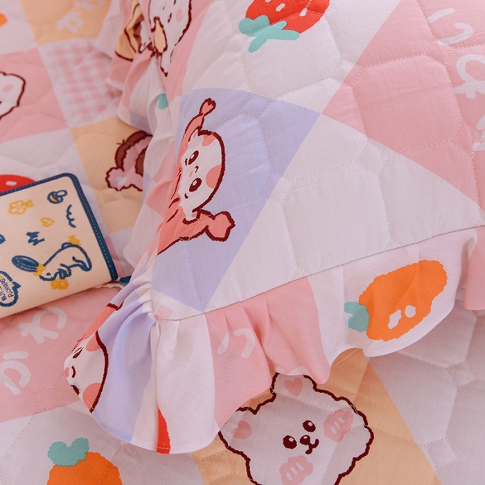 91家纺网 家纺一手货源 找家纺 甜之梦 2025新款全棉印花夹棉抗菌枕套 诗雨恋人