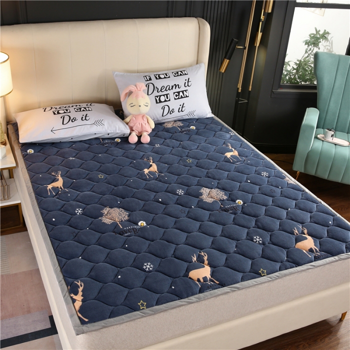 91家纺网 家纺一手货源 找家纺 东宇床垫 2022新款加厚微芙绒床垫 幸运鹿