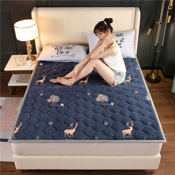 91家纺网 家纺一手货源 找家纺 东宇床垫 2022新款加厚微芙绒床垫 幸运鹿