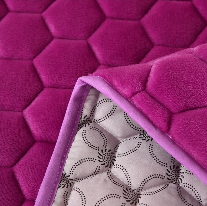 91家纺网 家纺一手货源 找家纺 东宇床垫 2022新款牛奶绒薄款床垫 神秘紫