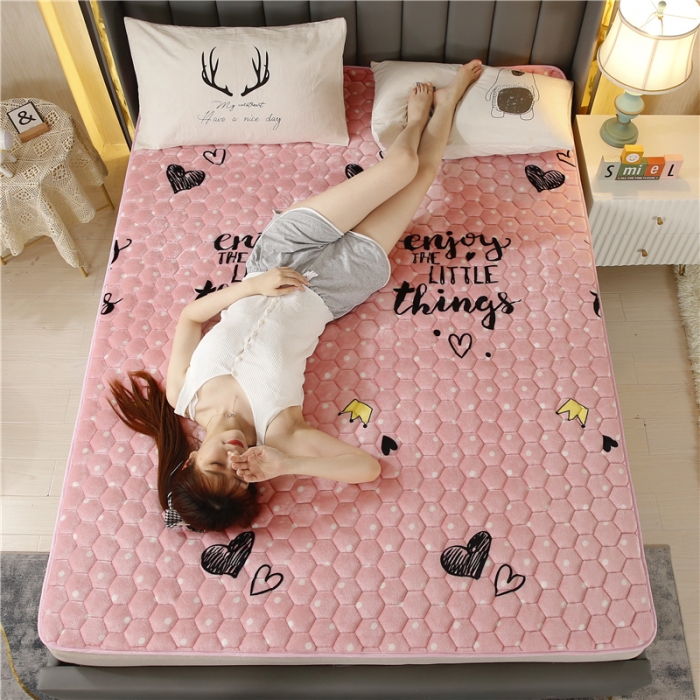 91家纺网 家纺一手货源 找家纺 东宇床垫 2022新款牛奶绒薄款床垫 甜心