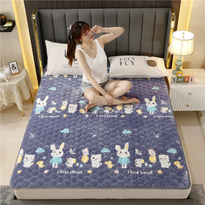 91家纺网 家纺一手货源 找家纺 东宇床垫 2022新款牛奶绒薄款床垫 童话