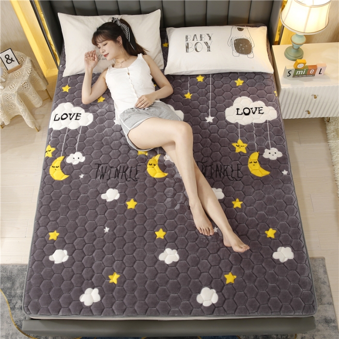 91家纺网 家纺一手货源 找家纺 东宇床垫 2022新款牛奶绒薄款床垫 晚安