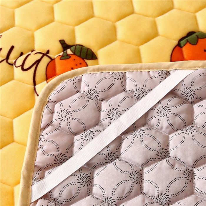 91家纺网 家纺一手货源 找家纺 东宇床垫 2022新款牛奶绒薄款床垫 小橙子