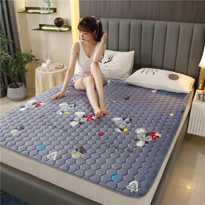 91家纺网 家纺一手货源 找家纺 东宇床垫 2022新款牛奶绒薄款床垫 心有所鼠