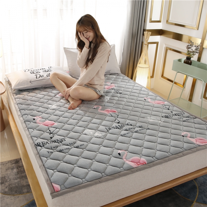 91家纺网 家纺一手货源 找家纺 东宇床垫 2022新款加厚牛奶绒床垫 爱情鸟