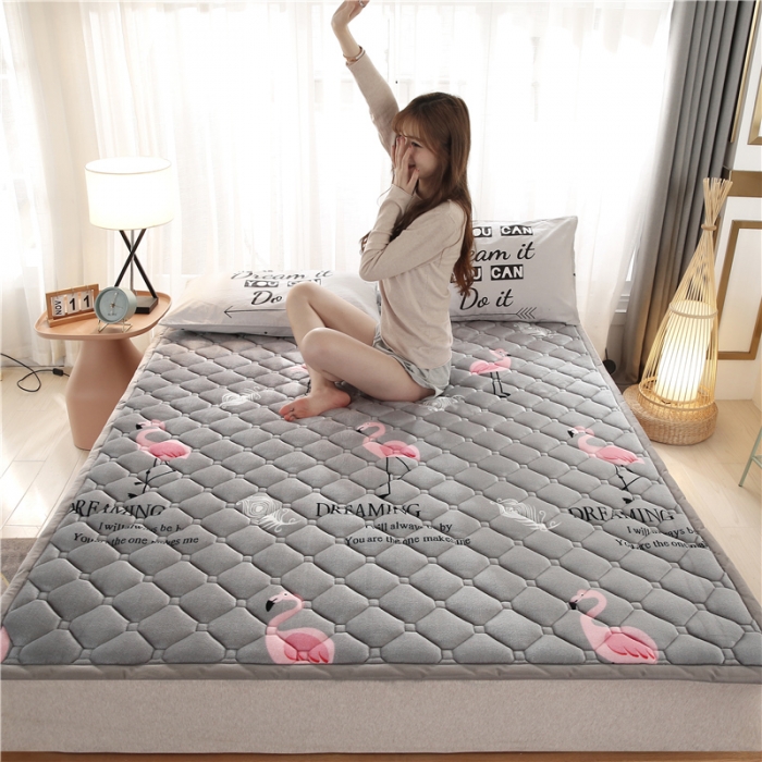 91家纺网 家纺一手货源 找家纺 东宇床垫 2022新款加厚牛奶绒床垫 爱情鸟