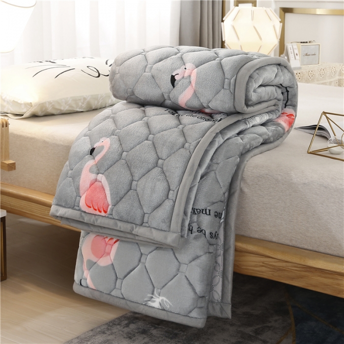 91家纺网 家纺一手货源 找家纺 东宇床垫 2022新款加厚牛奶绒床垫 爱情鸟