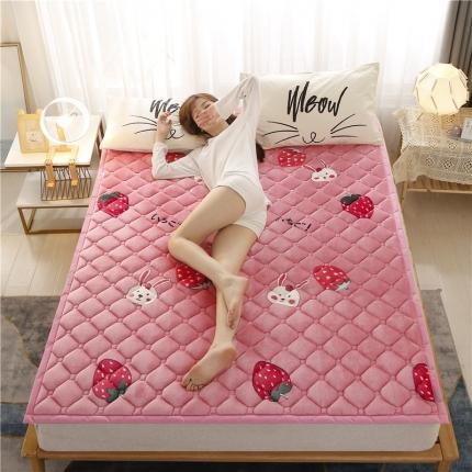 东宇床垫 2022新款加厚牛奶绒床垫 草莓派对