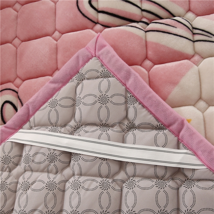 91家纺网 家纺一手货源 找家纺 东宇床垫 2022新款加厚牛奶绒床垫 兔女孩