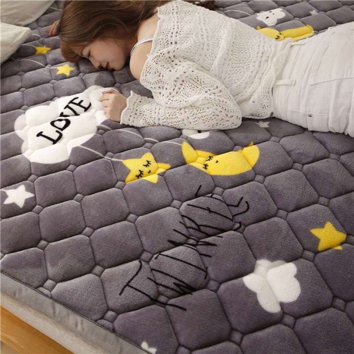 91家纺网 家纺一手货源 找家纺 东宇床垫 2022新款加厚牛奶绒床垫 晚安