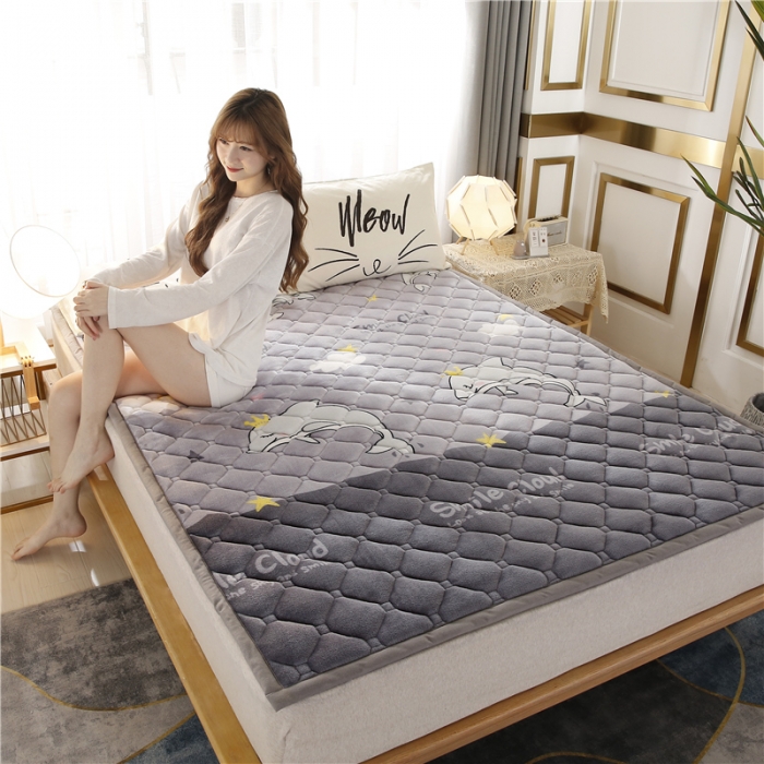 91家纺网 家纺一手货源 找家纺 东宇床垫 2022新款加厚牛奶绒床垫 小海豚