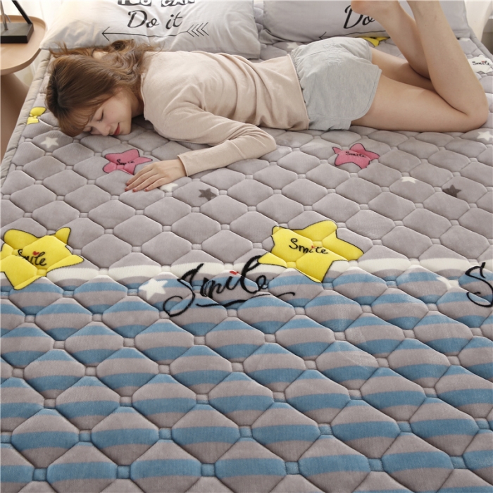 91家纺网 家纺一手货源 找家纺 东宇床垫 2022新款加厚牛奶绒床垫 星光