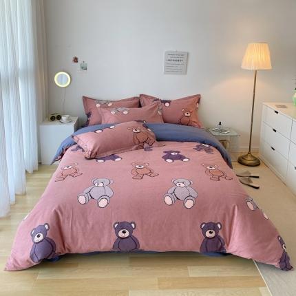 91家纺网 家纺一手货源 找家纺 （总 ）希文2022秋冬生态卡米尔全棉活性生态磨毛印花四件套