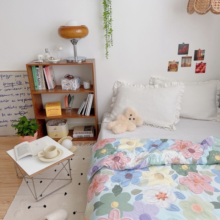 91家纺网 家纺一手货源 找家纺 星期八 2021新款大豆针织春秋被冬被奶油花