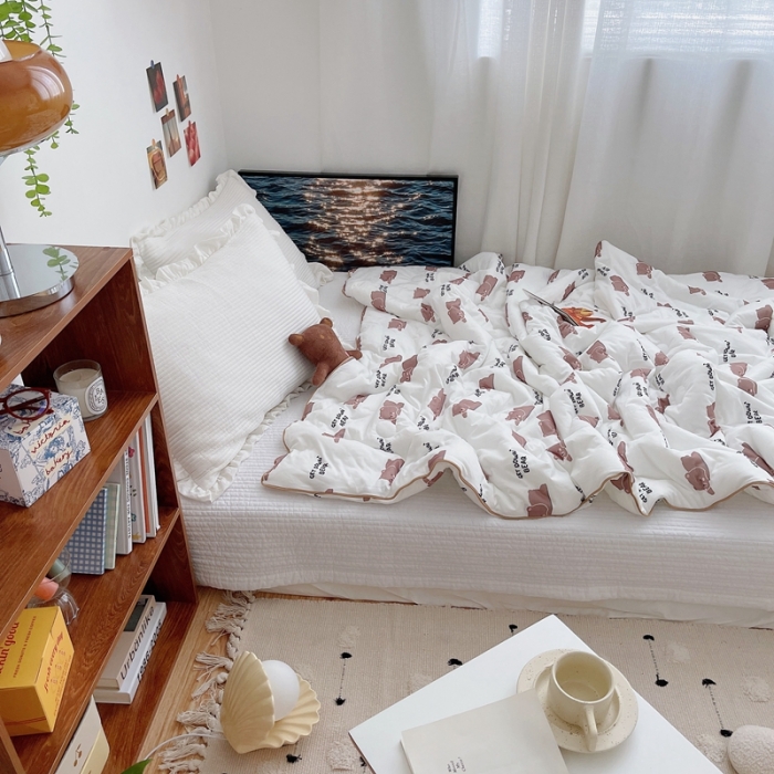 91家纺网 家纺一手货源 找家纺 星期八 2021新款大豆针织春秋被冬被趴趴熊