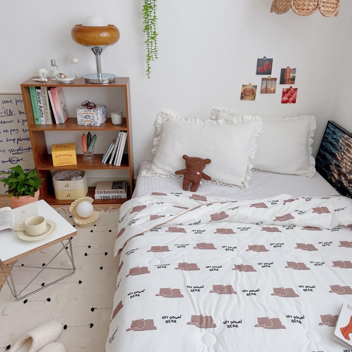 91家纺网 家纺一手货源 找家纺 星期八 2021新款大豆针织春秋被冬被趴趴熊