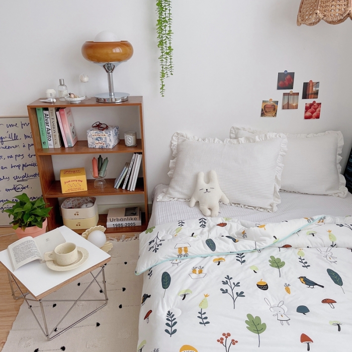 91家纺网 家纺一手货源 找家纺 星期八 2021新款大豆针织春秋被冬被森林