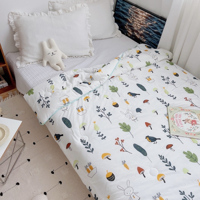 91家纺网 家纺一手货源 找家纺 星期八 2021新款大豆针织春秋被冬被森林