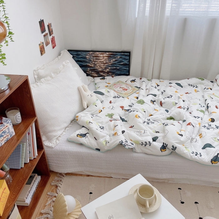 91家纺网 家纺一手货源 找家纺 星期八 2021新款大豆针织春秋被冬被森林