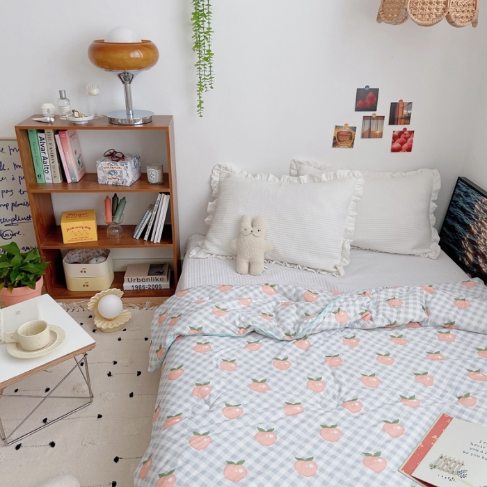 91家纺网 家纺一手货源 找家纺 星期八 2021新款大豆针织春秋被冬被水蜜桃