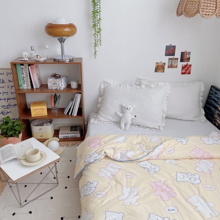 91家纺网 家纺一手货源 找家纺 星期八 2021新款大豆针织春秋被冬被糖果熊