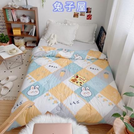 91家纺网 家纺一手货源 找家纺 星期八 2021新款大豆针织春秋被冬被兔子屋