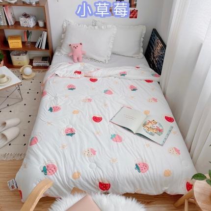 91家纺网 家纺一手货源 找家纺 星期八 2021新款大豆针织春秋被冬被小草莓